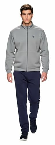 Nottingham Pigiama Uomo in Pile - Pigiama Uomo Invernale Micropile Pile Polare Top Termico Caldo Molto Morbido (219 Grigio, M)