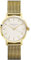 Rosefield Damenuhr The Tribeca Gold 33 mm Rundes Gehäuse mit Weißem Zifferblatt und goldenem Band - TWG-T51