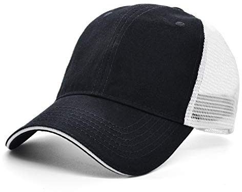 Low Profile Baseball Cap Unisex Damen Trucker Hut Herren Sonnenhut Einfarbig Mesh Cap Camo Verstellbare Kappe Outdoor Sport Jagd Cap - Schwarz - Einheitsgröße