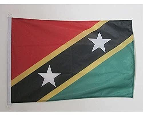 AZ FLAG Saint Kitts and Nevis Boat Flag 45x30 cm Plastic Rings | Outdoor and marine use Kittitian 12x18 in boat flag St Kitts & Nevis mesh polyester