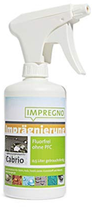 IMPREGNO Imprägnierung, fluorfrei, vegan, Cabrio 0,5 Liter inkl. Zerstäuber Imprägniermittel Versiegelung Schutz Cabrio Verdeck