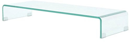 Goliraya Meuble TV/Support TV Solide et Durable 90 x 30 x 13 cm Verre Transparent