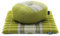 Leewadee Meditationsset Yogaset aus Meditationskissen Zafu und Kleiner rollbarer Sitzmatte Zabuton Ökologisches Naturprodukt, Kapok, Grün