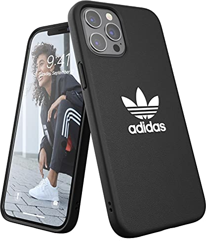 adidas Phone Case Designed for iPhone 12 Pro Max Drop Tested Cases Shockproof Raised Edge Originals Protective Cover Black/White