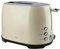 KHG Toaster TO-858 CE | Toaster 2 Scheiben Creme 800 W | mit Brötchenaufsatz, 7 Röstgradstufen mit Bräunungsgradkontrolle, Krümelfach, Auftau- und Aufwärmfunktion
