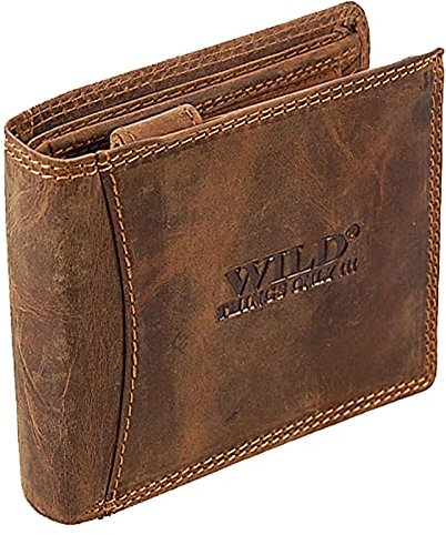 GoBago Herren Geldbörse Leder Portemonnaie RFID Schutz Geldbeutel Portmonee (Querformat)