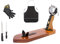 Jamonero Giratorio Profesional en madera y herrajes de primera calidad (Negro + Pack)