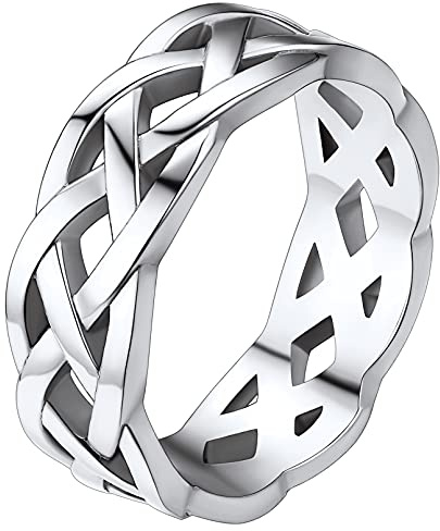 FaithHeart Triquetra-Ring für Herren und Damen, keltisches Band, Größe 54 – 72, Modeschmuck, Geschenk für Weihnachten, Geburtstag, für Frauen, Kinder, Mädchen
