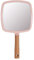 Eaoundm Miroir à main pour maquillage, petit miroir de courtoisie portable en bois pour homme et femme, 14 x 25 cm (l x L)