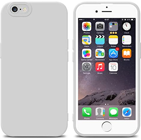 cadorabo Case compatible with Apple iPhone 6 / 6S in FLUID WHITE - Protective cover made of flexible TPU silicone