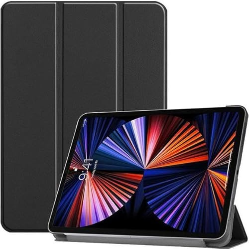 CoreParts Cover for iPad Pro 12.9 2021 For iPad Pro 12.9-inch 5th, COREPARTS SPARES (For iPad Pro 12.9-inch 5th Gen (2021) Tri-fold Caster Hard Shell Cover with Auto Wake Function - Black)