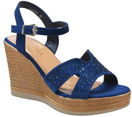 IVACHY Women's Summer Wedge sandals Diamond Sparkling Glitter Shoes Wedding Dressing Fashion shoes Espadrilles woven Platform Shoes