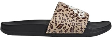 adidas Women's Adilette Comfort, Black/Off White/Magic Beige, 7