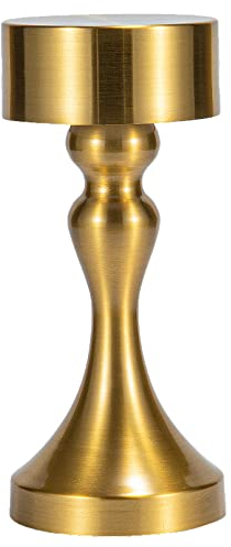QQJIN LED Akku Tischlampe Kabellos, USB Aufladbar Tischlampe Mit 3 Farbwechsel IP54 Wasserdicht, Touch Dimmbare Tischleuchte für Schlafzimmer Wohnzimmer Restaurant Garten Bar Dekor, Gold A