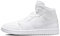 NIKE Wmns Air Jordan 1 Mid, Sneaker Donna, White/White-White, 36 EU