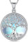 Collier Arbre de Vie en Argent Sterling 925 pour Femme - Pendentif Pierre de Lune - Bijoux pour Filles et Maman