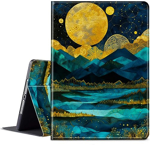 BPQOJB for Microsoft Surface Pro 9 Case with Adjustable Stand & Auto Wake/Sleep PU Leather Slim Smart Protect Cover Tablet Case for Microsoft Surface Pro 9 13 inch 2022 - Moon Mountains