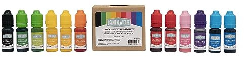 BrandNewCake® Gel Colorante para Chocolate - Set de 12 x 11ml - Colorante Alimentario Comestible - Ideal para Repostería y Decoración
