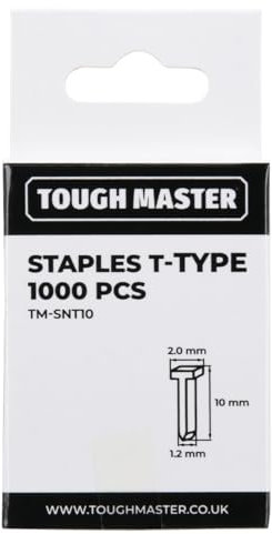 T Staple Nails 1000pcs T-Type Galvanised Netting Staple Nails 10mm Premium Zinc-Plated Steel Corrosion-Resistant with Sharp Chisel Points for Decoration Carpentry Furniture Billboards TOUGH MASTER