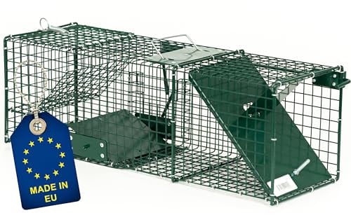 ITA Trampa para Animales Vivos 6017-60x20x20 cm - por Martas Ratas Ardillas - 1 Puerta, Resistente al Tiempo, Reutilizable, Montada - Made in EU