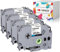 4x Hehua TZe231 Kompatibel mit Brother P-Touch 12mm Bänder, TZe Schriftband TZe-231 TZe 231 0.47 Laminiertes Bänder kompatibel für Ptouch H110 H107b H105 H100lb H1010, Schwarz auf Weiß (12mm x 8m)