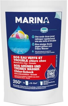 MARINA SOS Grünes und Trübes Wasser Chlor-Schock, Schockchlorung für den Pool