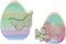 khevga Osterdekoration Eier zum Stehen mit Blumen und Schmetterling Motiv aus Holz 2er Set