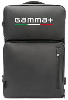 GAMMA+ Zaino Barbiere, Zaino Barber Professionale, Borsa da Parrucchiere per Clipper, Asciugacapelli, Forbici, Borsa per Attrezzi da Parrucchiere, Porta USB, Impermeabile, Nero