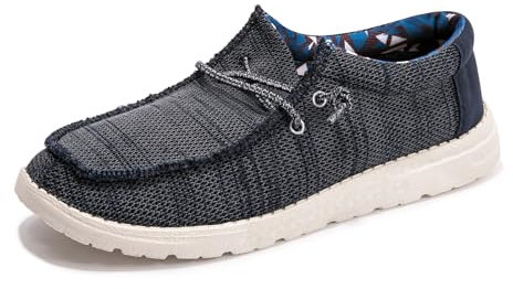 HEVA Herren Slip-On Loafers Herren Mode Freizeitschuhe Weiche atmungsaktive Bootsschuhe, Bequeme und leichte Sportschuhe Herren Low-Top-Business-Schuhe(43EU,Navy)