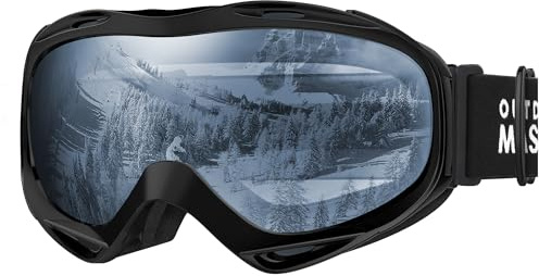 OutdoorMaster Lunettes de ski OTG - Over Glasses Lunettes de ski/snowboard pour hommes, femmes & adolescents - 100% protection UV (VLT 42% lentille polarisée bleue)