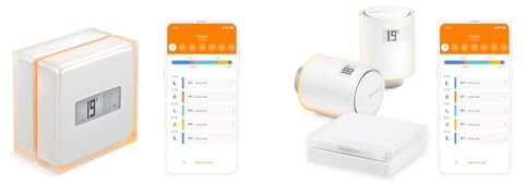Netatmo Termostato Wifi Intelligente - Controlla il Riscaldamento da Remoto tramite App & Starter Pack Valvole Smart Wifi per Radiatore, Controllo remoto, Risparmio energetico