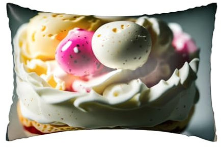 Delicious Ice Cream Satin-Kissenbezug, Sofa-Kissenbezug mit verdecktem Reißverschluss, Haarpflege, Kunstseide, 50,8 x 76,2 cm, 1 Stück