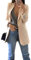 EFOFEI Femme Blazer Slim Fit OL Bureau Affaires Costume avec Doubles Poches Blazers Décontractés À Manches Longues Cardigan Blouson Jacket Beige L