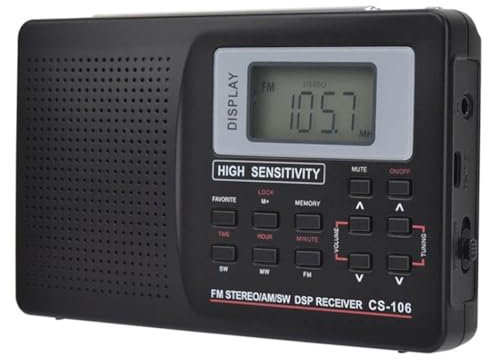 MOLERRI Vollbandradio AM/SW/LW/TV/FM-Radio Vollfrequenzempfänger Empfang Von FM-Radio mit Zeitwecker Tragbares Radio