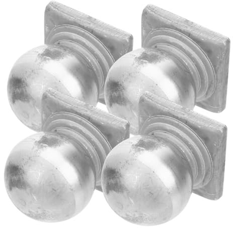 HOMOCONO Zaunpfostenkappen Metall 4 Stück Verzinkt Kugelförmig 100x100mm Pfostenabdeckung Geländerpfosten Ersatzkappen Für Zaun Geländer Absperrpfosten