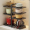 Simcat 7-Tier Adjustable Pots and Pans Organizer, Heavy Duty Steel, Black, Kitchen Cabinet Organizer, Cookware Storage