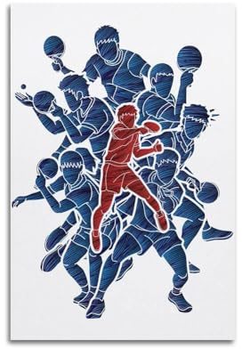 GJDYMX Simple Art Sport-Poster, Tischtennis-Poster, dekoratives Gemälde, Leinwand, Wandposter und Kunstdruck, modernes Familienschlafzimmer-Dekor-Poster, 20 x 30 cm