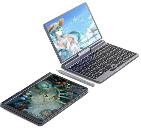 FakestarPC Mini Laptop 8 Inch Touch Windows 11 Tablet IPS Screen Inṭel N100,12G DDR5, 2TB SSD, 2 in 1 Laptop Gaming Notebook Tablet with Stylus, WiFi6 BT5.2