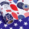 LeZakaa Wendbare patriotische Geschenkpapierrolle, Happy 4th of Juli & Stars in Navy Blue Design, für Unabhängigkeitstag, Gedenktag, Urlaub, Mini-Rolle, 43,2 cm x 32,8 Fuß (46,45 m²)