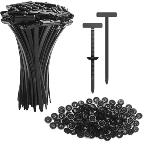 150Pcs Nylon Universal Cable Tie Buckle,Heavy Duty Self-Locking Nylon Zip Ties Holder,Universal Push Mount Zip Tie Holders, Bumper Retainer Clips, Car Plastic Rivet Fasteners Cable Ties Tool