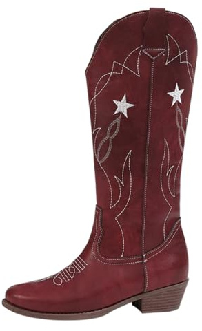 Stivali Moto,Stivali da Pioggia Donna,Comodi Stivaletti Equitazione Pelle Stivali Texani in Offerta Punk Scarpe Stivaletti Texani Invernali Largo Polpaccio Stivaletto