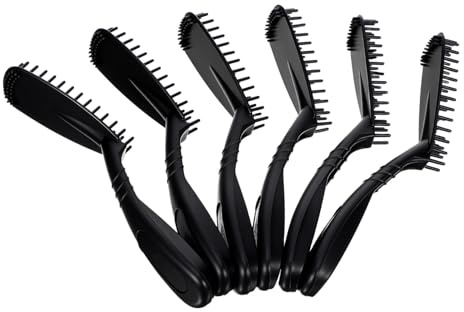 6 Stück Haarfarbenpinsel aus Kunststoff, Schwarz, Wiederverwendbar | Blondierung Applikatorkamm für Highlights Haare, Friseur Zubehör Färben