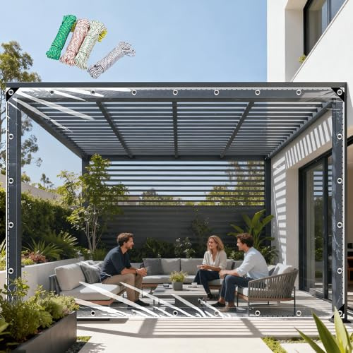 Transparente Plane 180 x 240 cm Regenschutz Durchsichtige Tarp Kann Starken Wind Stand für Balkon Gartenmöbel Hühnerstall, Transparente Farbe