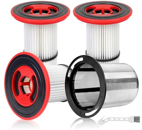 Ersatzfilter für Bosch Unlimited Serie 7 Akku-Staubsauger | 4 Stück, 12040193, BKS711XXL, BBS711W, BBS712A, BCS711GB, BKS711MALL, 3 Filter, 1 Edelstahl-Vorfilter & 1 Bürste