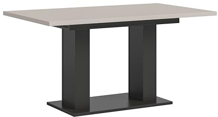 xonox.home – Esstisch Motion 150-190x76x90 cm in Kaschmir und Grau Nachbildung – Ausziehbarer Tisch mit Doppelsäule – flexibel & stabil – bietet reichlich Platz für Gäste und Festliche Anlässe