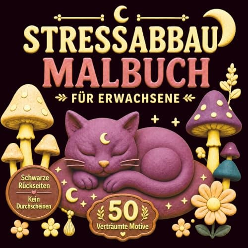 Stressabbau Malbuch für Erwachsen: 50 verträumte & leicht psychedelische Ausmalbilder für innere Ruhe, Stressabbau und kreative Entspannung