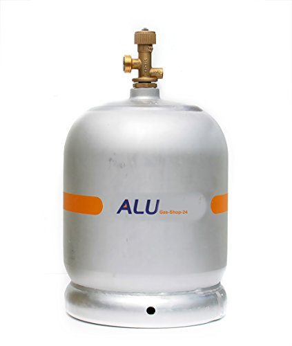 Alu Propangasflasche/Gasflasche kg mit abnehmbarem Gasventil (Propan-Gasflasche Aluminium f. Marine, Caravan, Camping-Kocher Alu-mini Gas-Flasche Camping-gaz-grill)