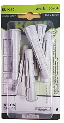 6 Stück Qualitäts Universal Kragendübel SU K 10mm x 61mm Universaldübel Dübel mit Kragen