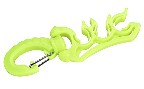 Tauchen Regulator Schlauch 3 Farben Hohe Qualität Unterwasser Tauchen Kunststoff Doppel BCD Schlauchhalter Mit Clip Haken(Gelb)
