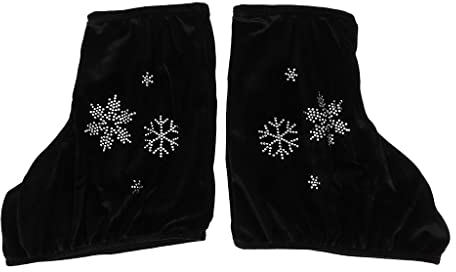 Perfeclan 1 Paar Skate Boots Cover für Eiskunstlauf Überschuhe mit Funkelnden Heißen, Schwarz-M